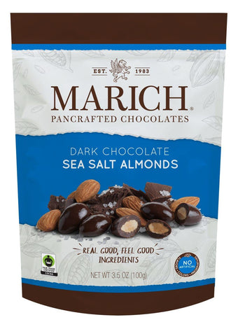 Marich Dark Chocolate Sea Salt Almonds 4 Oz, 12/cs EXP: 09/30/2027