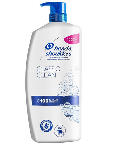 H & S Shampoo w/Pump -Classic Clean 1000 Ml, 4/cs.
