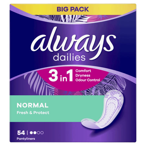 Always Pantiliners -Regular Unscented 54 Ct, 4/cs.