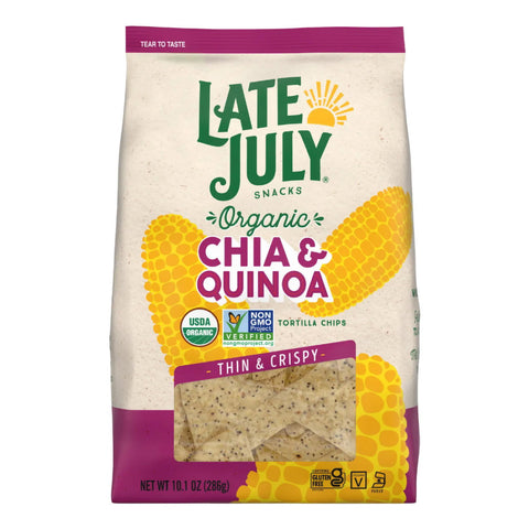 Late July Original Tortilla Chips Dippers Chia Quinoa Oud, 10.1 Oz, 9/cs EXP: 8/15/2026