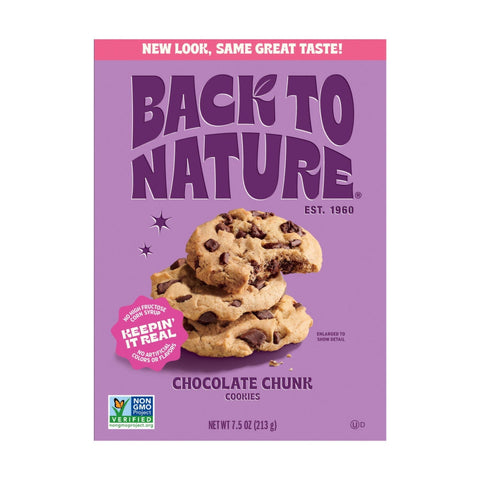 Back To Nature Cookies -Chocolate Chunk 7.50 Oz, 6/cs. EXP:7/31/2026