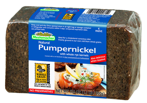 Mestmacher Whole Pumpernickle Bread 17.6 Oz, 12/cs. EXP: 3/3/2027
