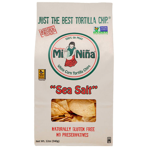 Mi Nina White Corn Tortilla Chips -Sea Salt White Corn 10 Oz, 9/cs  EXP: 2/3/2027