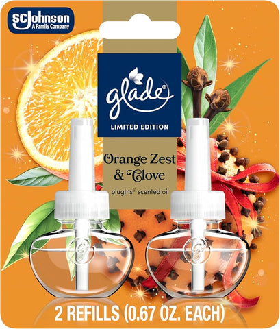 Glade Scented Oil Refill -Orange Zest & Clove 2 Pk,  20 Ml (0.68 Oz), 6/cs.