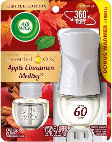 Airwick Warmer +2 Oil Refill -Apple Cinnamon Medley 3/cs.