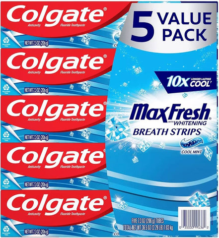 Colgate Toothpaste -Max Fresh Cool Mint 6.3 Oz, 5 Pack 10/cs