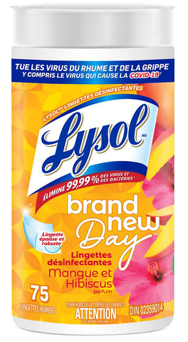 Lysol Wipes -Mango & Hibiscus 75 Ct, 6/cs.