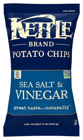Kettle Potato Chips -Salt & Vinegar 5 Oz, 15/cs.EXP: 07/18/2026