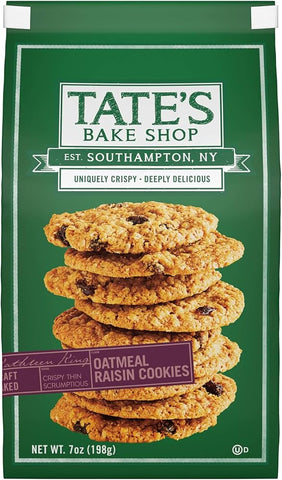 Tate's Bake Cookies -Oatmeal Raisin 7 Oz, 12/cs.EXP:09/19/2026