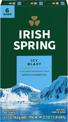 Irish Spring Bar Soap 6 pk. -Icy Blast 3.75 Oz, 12/cs.