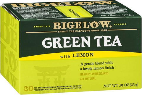 Bigelow Tea - Green Tea - Lemon 20 CT, 6/cs. EXP: 02/2027