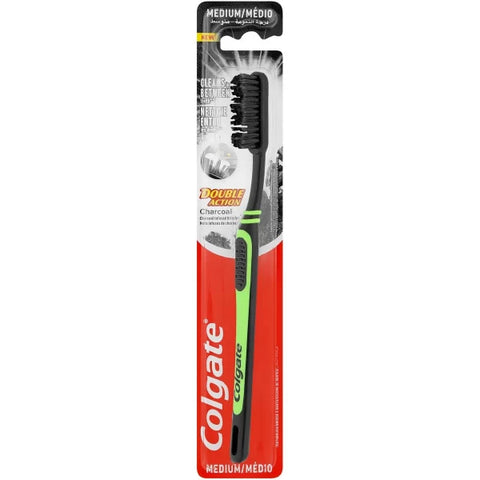 Colgate Toothbrush Double Action Charcoal Medium 12/cs