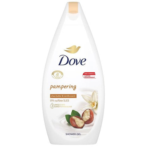 Dove Body Wash -Pampering Shea Butter Vanilla 450 Ml, 12/cs.