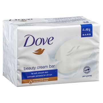 Dove Soap 4 Pk. -Beauty Cream White Original 90 Gm, 12/cs