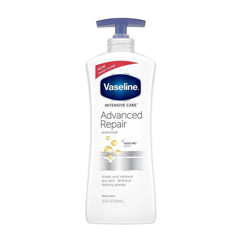 Vaseline Lotion w/Pump -Advanced Repair 600 Ml(20.3 Oz), 12/cs.