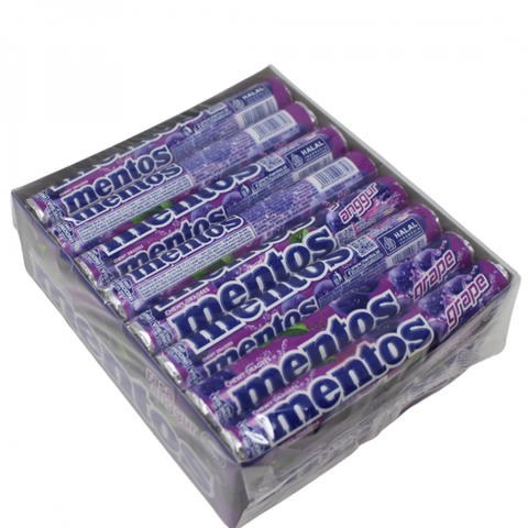 Mentos Candy Roll -Grape 37 G, 24/cs.