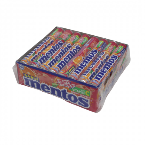 Mentos Candy Roll -Peach Orange 37 G, 24/cs.EXP:09/26