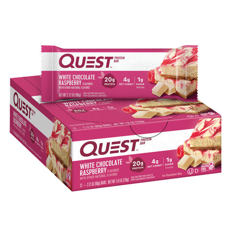 Quest Protein Bar -White Chocolate & Raspberry 2.04 Oz (58 G), 12/cs. EXP: 5/17/2027