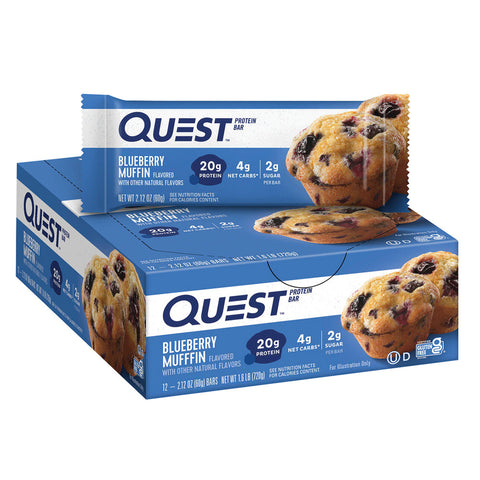 Quest Protein Bar-Blueberry Muffin  2.12 Oz (60 G), 12/cs. EXP: 6/17/2027