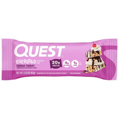 Quest Protein Bar -Overload Sundae Funday 2.22 Oz (63 G), 12/cs. EXP: 5/9/2027