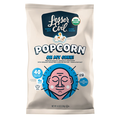 Lesser Evil Popcorn -My Ghee Popcorn 4.6 Oz, 12/cs. EXP: 01/2027