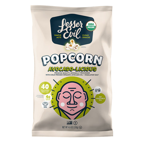 Lesser Evil Popcorn -Avocado-Licious Popcorn 4.6 Oz, 12/cs. EXP: 9/5/2026