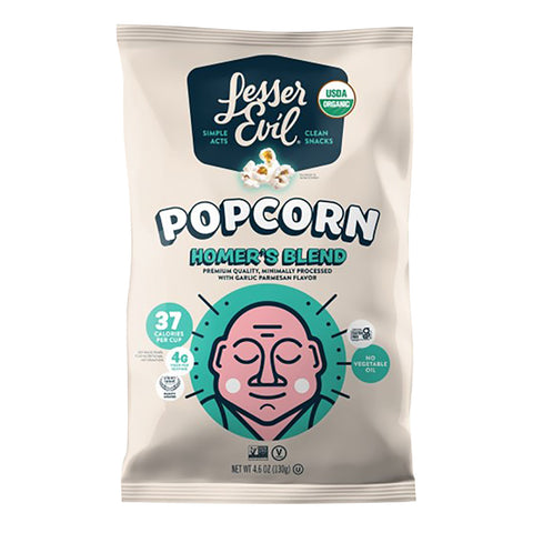 Lesser Evil Popcorn -Homer's Blend 4.6 Oz, 12/cs. EXP: 9/12/2026