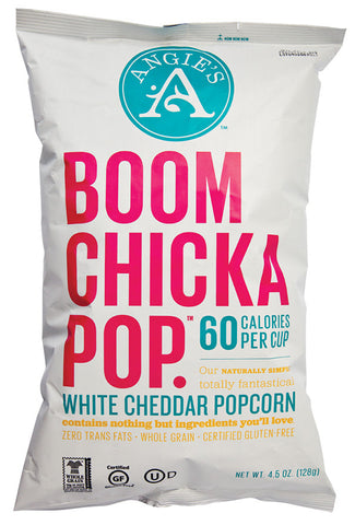 Angie's Boomchickapop White Cheddar Popcorn 4.5 Oz, 12/cs.  EXP: 09/08/2026
