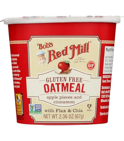 Bob's Red Mill Oatmeal Cup  Apple & Cinnamon 2.36 Oz, 12/cs EXP:02/01/2027