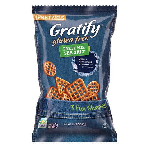 Gratify Pretzel Sea Salt Party Mix 10.5 Oz, 6/cs EXP: 03/15/2027