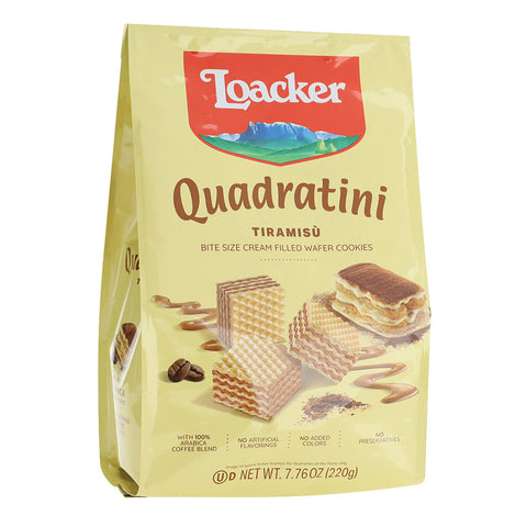 Loacker Quadratini -Tiramisu 220 G (7.76 Oz), 6/cs.