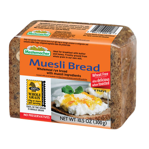 Mestmacher Whole Muesli Bread 10.5 Oz, 9/cs. EXP: 9/9/2027
