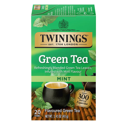 Twinings Tea -Green Tea Mint 20 Ct, 6/cs. EXP: 03/11/2028