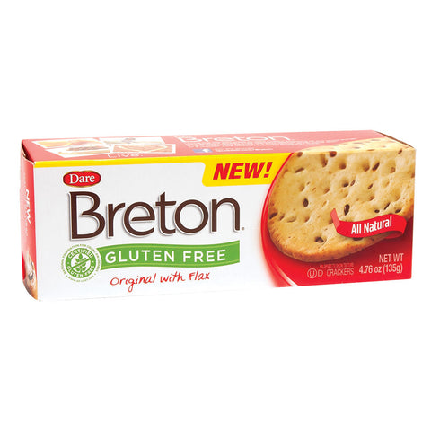 Dare Breton Gluten Free Crackers Original with Flax, 4.76 Oz, 6/cs  EXP:1/21/2027