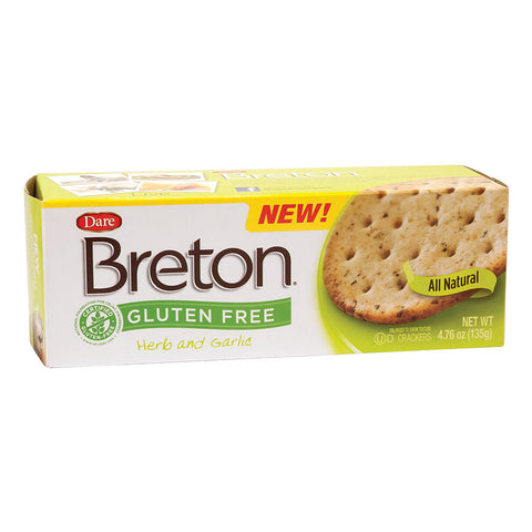 Dare Breton Cracker -Garlic Herb 4.76 Oz, 6/cs. EXP: 07/19/2026