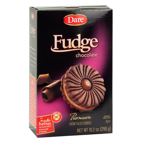 Dare Chocolate Fudge Creme Cookies 10.2 Oz, 12/cs. EXP: 03/26/2027