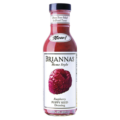 Briannas Raspberry Poppy Seed 12 Oz, 6/cs