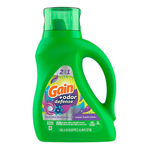 Gain Laundry Detergent -Odor Defense Fresh Blast 46 Oz, 6/cs.