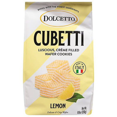 Dolcetto Cubetti -Wafer Lemon 8.8 Oz, 10/cs EXP: 12/28/2026