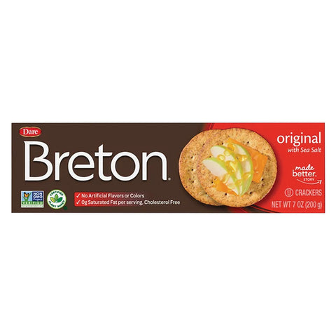 Dare Breton Original Crackers w/Sea Salt 7 Oz, 12/cs.  EXP: 6/2/2026