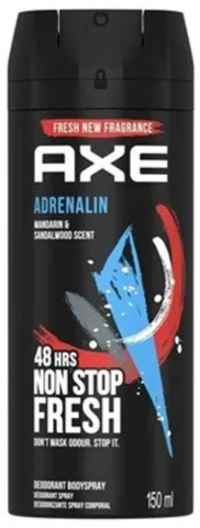 Axe Body Spray -Adrenaline 150 Ml, 6/cs.