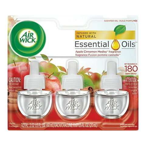 Airwick Scented Oil -Apple Cinnamon 3 Pk, 6/cs.