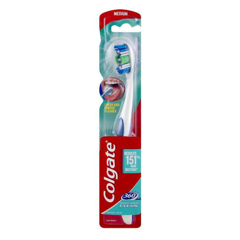 Colgate Toothbrush 360 Whole Mouth Clean Medium 12/cs.