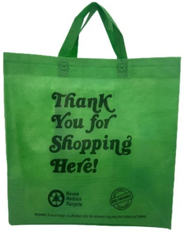 5N Nonwoven Handled 3D Bag -Green 300/cs.