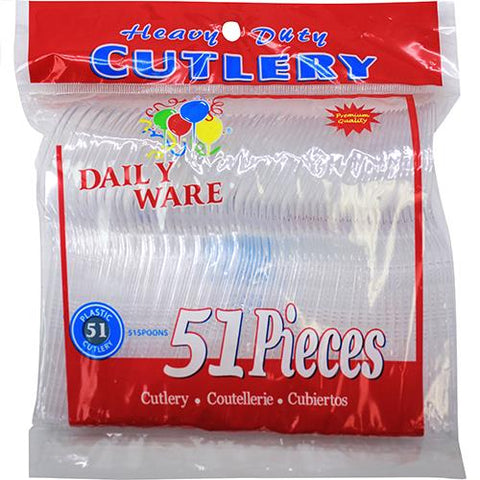 Clear Spoon Cutlery 51 CT, 48/cs.