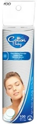 Cotton Baby Round Cotton Pads 100 CT, 48/cs.