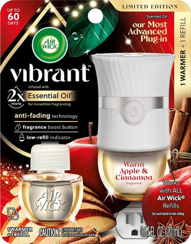Airwick Scented Oil Starter Kit -Apple Cinnamon 1 Ct, 4/cs.