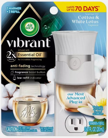 Airwick Scented Oil Starter Kit -Cotton & White Lotus 1 Ct, 4/cs.