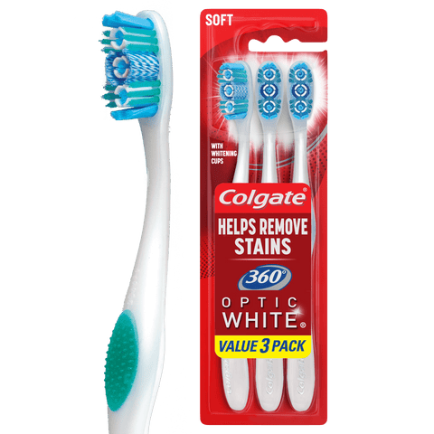 Colgate Toothbrush 360 Visible White 3 Pk 36/cs.