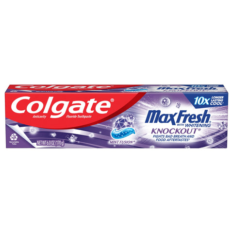 Colgate Toothpaste Max Fresh -Knockout Mint Fusion 6.3 Oz, 24/cs.